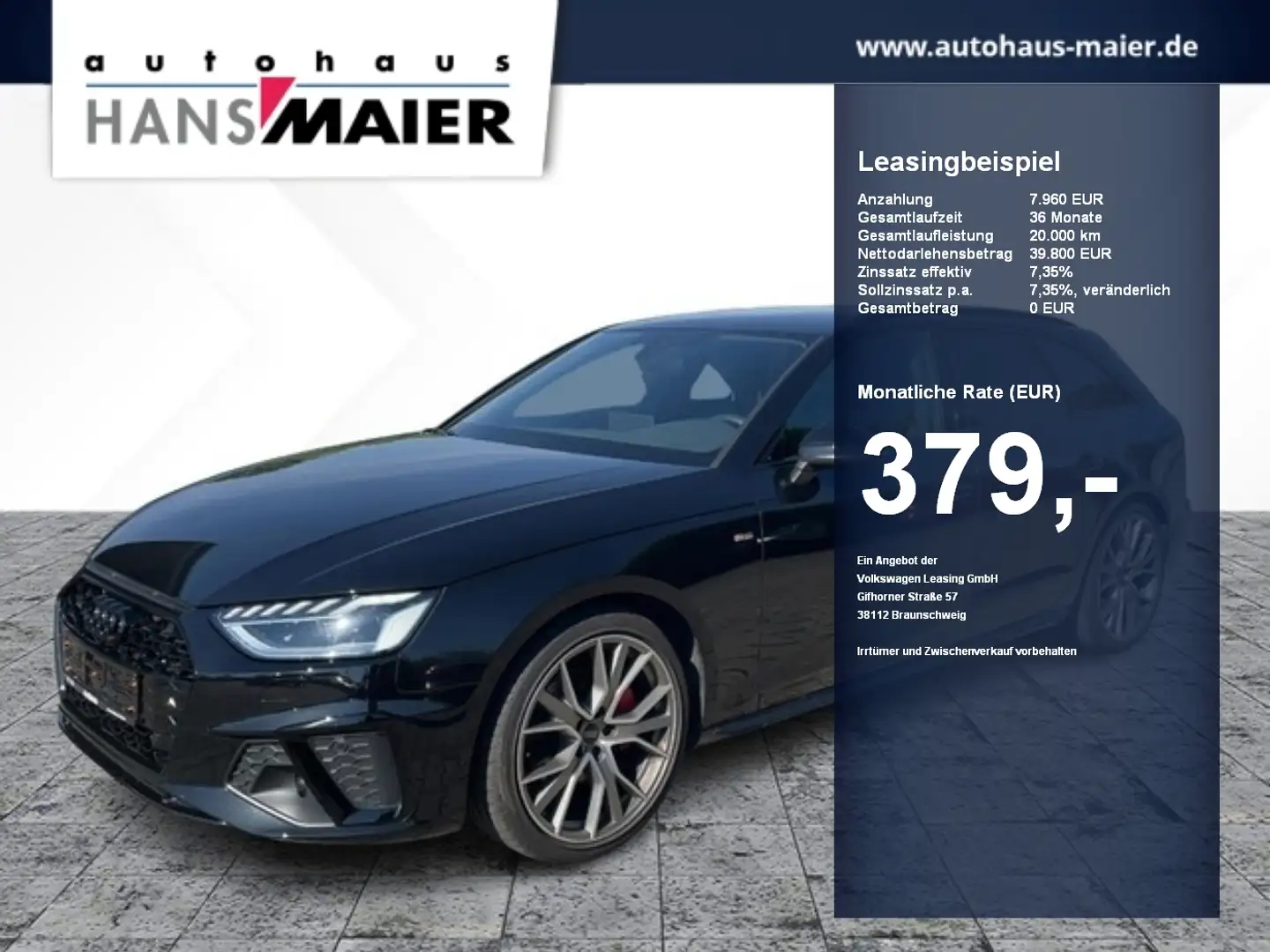 Audi A4 Avant TDI quattro S line AHK Matrix LED Navi+ Zwart - 1