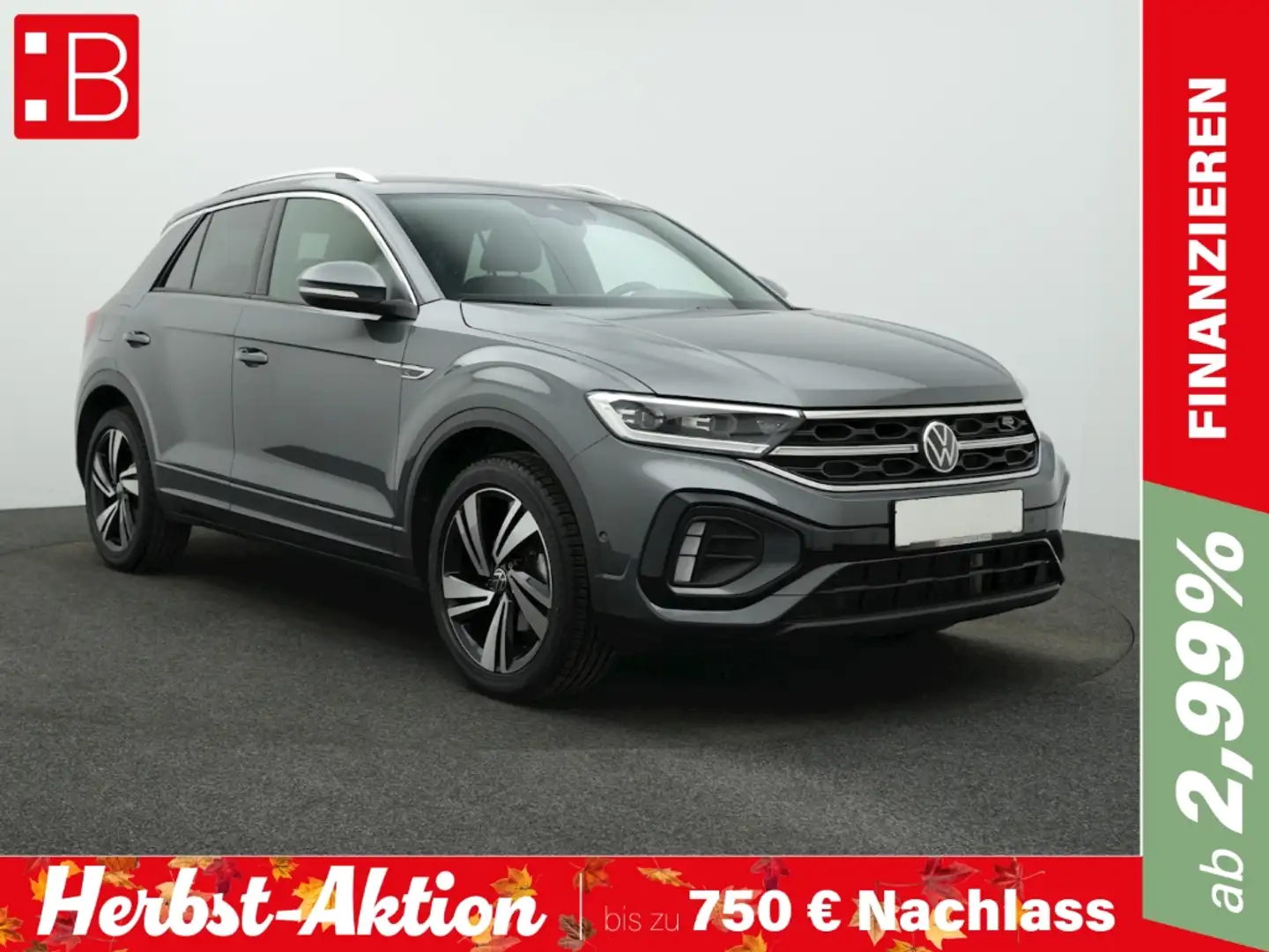 Volkswagen T-Roc 1.5 TSI DSG R-Line AHK NAVI IQ.LIGHT KAMERA NEVADA Grau - 1