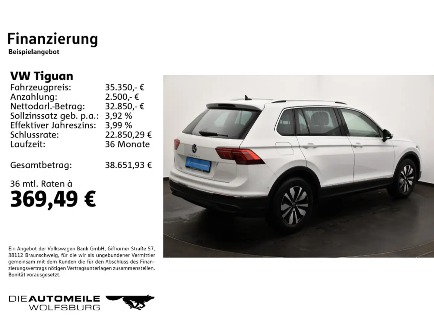 Volkswagen Tiguan 2.0 TDI DSG Move Matrix/Pano/ACC/H+K Weiß - 2