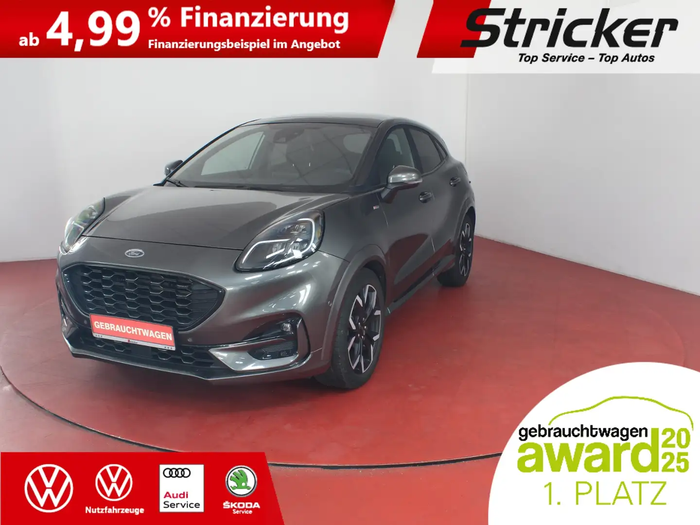 Ford Puma ST-Line 1.0 EcoBoost 184,-ohne Anzahlung Pano Grau - 1
