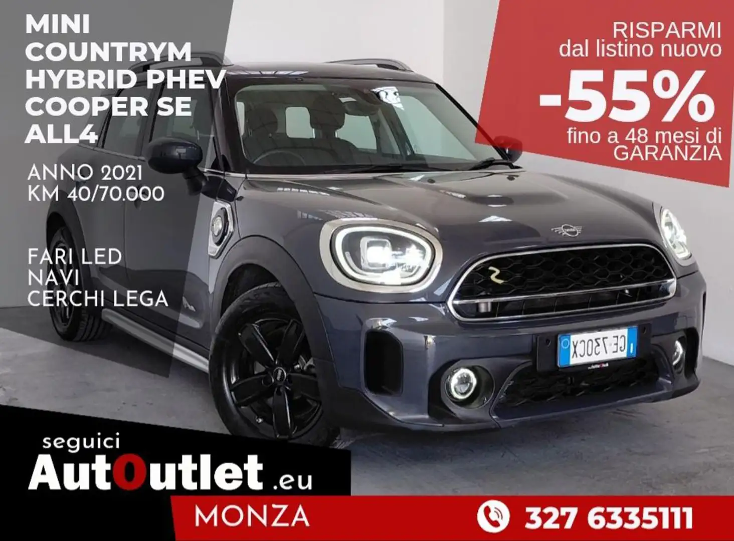 MINI Cooper SE Countryman 1.5 Hybrid PHEV ALL4 Automatica Grigio - 1