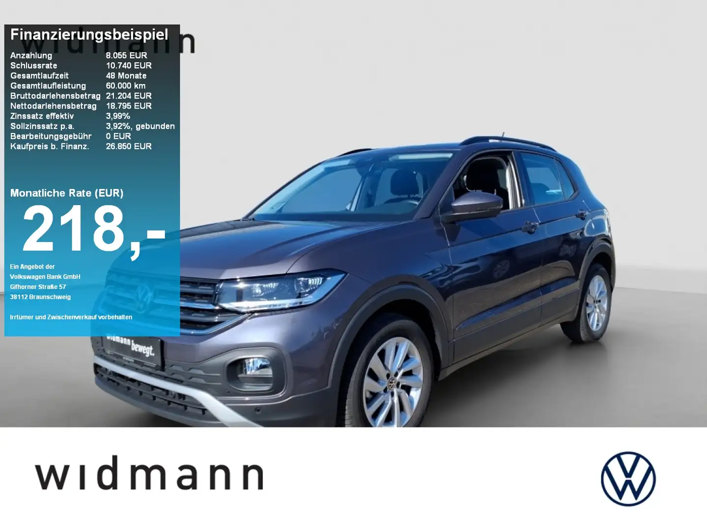 Volkswagen T-Cross Life 1.5 TSI 150 PS DSG LED NAVI Kamera AHK Grau - 1