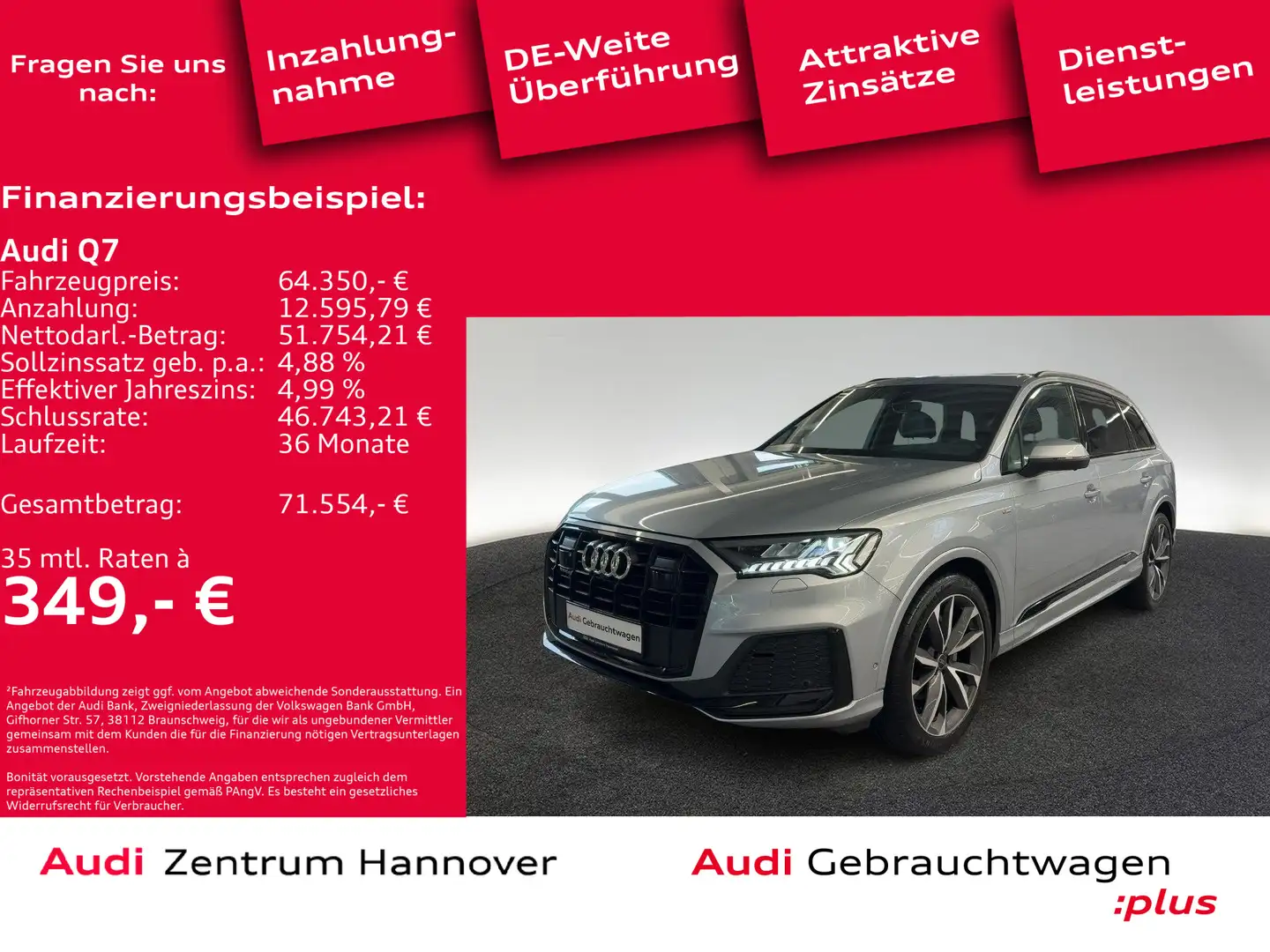 Audi Q7 S line 50 TDI quattro Head-Up Pano Matrix AHK Argent - 1