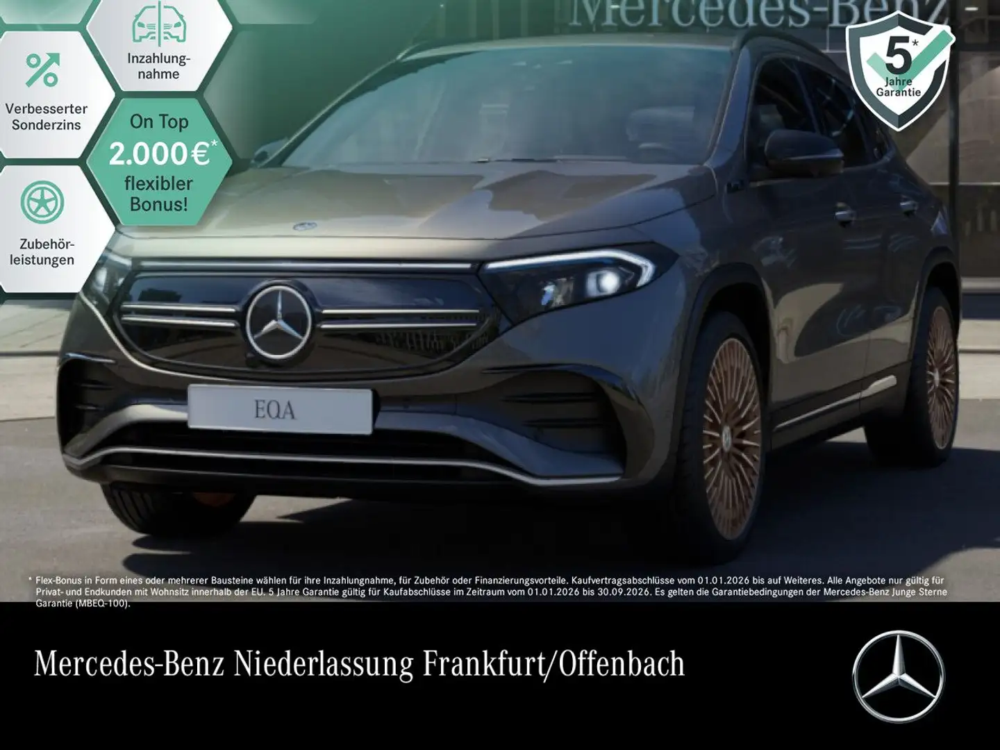 Mercedes-Benz EQA 300 4M ELECTRICART+PLUS-PAKET+360+EDW+HUD Grau - 1