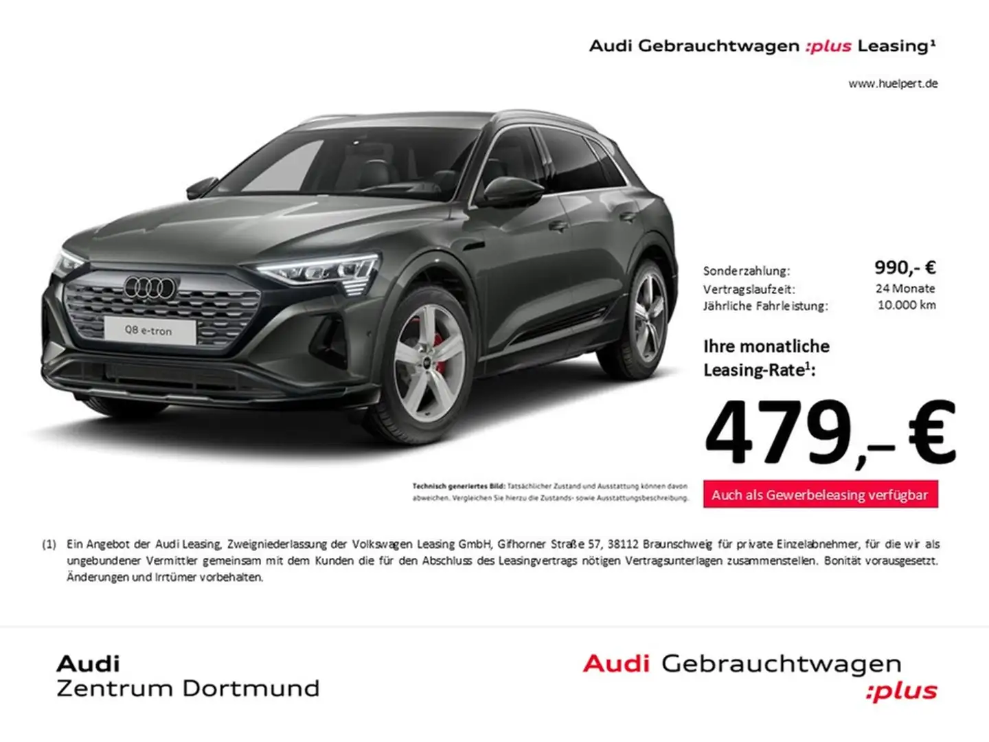 Audi Q8 e-tron 55 quattro advanced 360°CAM ACC LM20 Grau - 1