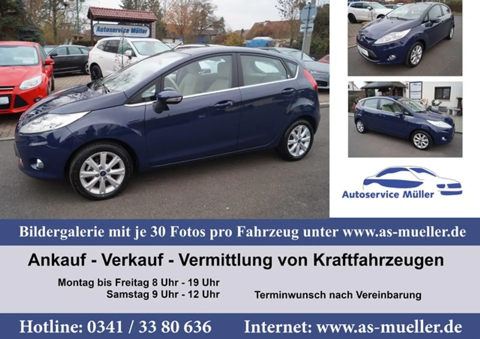 Ford Fiesta 1,6 i 88kw Klima 8419 km Ford Scheckeheft Blau - 1