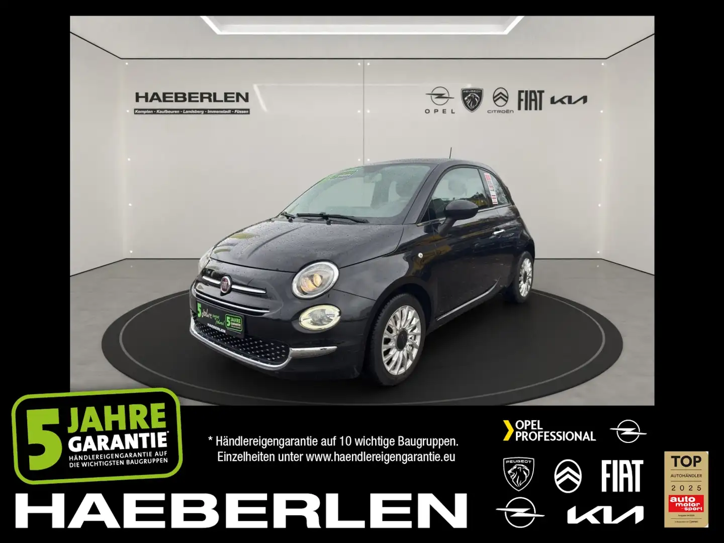 Fiat 500 0.9 TwinAir Lounge *Nav+Schiebedach+LM+DAB* Schwarz - 1