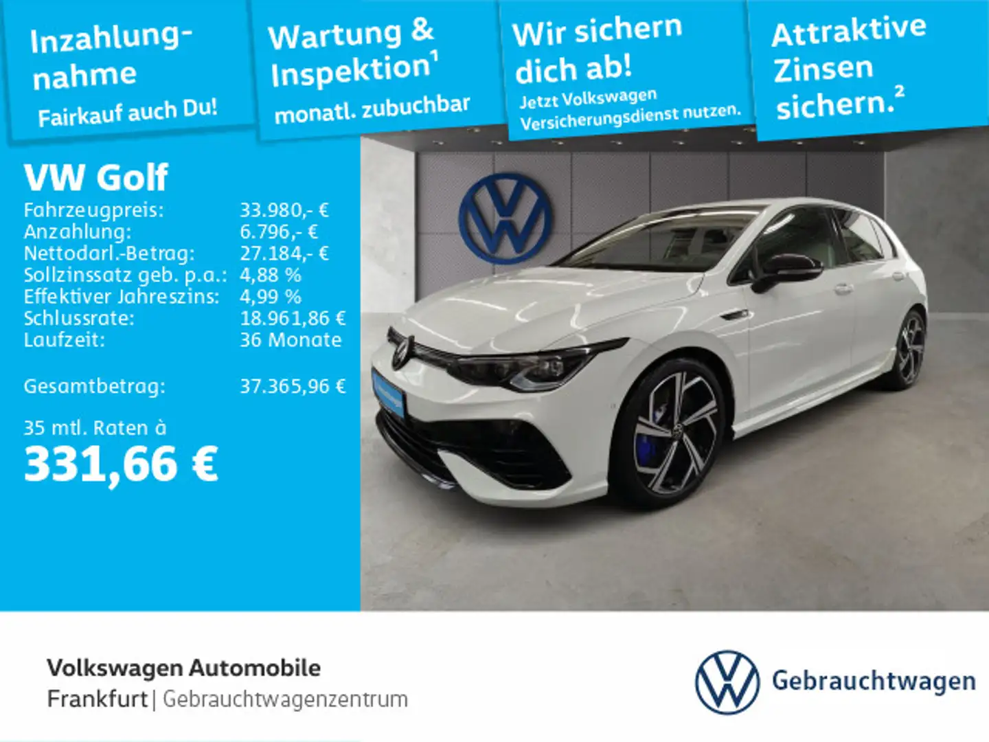 Volkswagen Golf VIII 2.0 TSI DSG 4Motion R Navi IQ.Light DA Weiß - 1