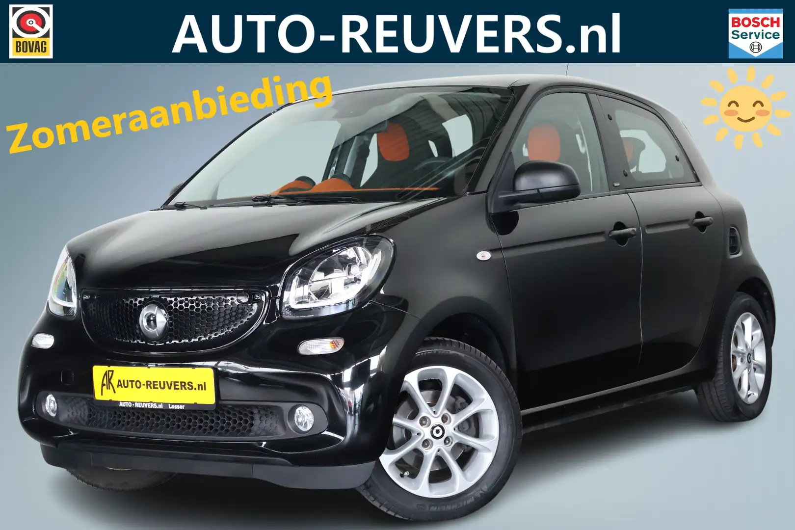 smart forFour 0.9 Turbo 90 pK / Panorama / Cruisecontrol / Clima Zwart - 1
