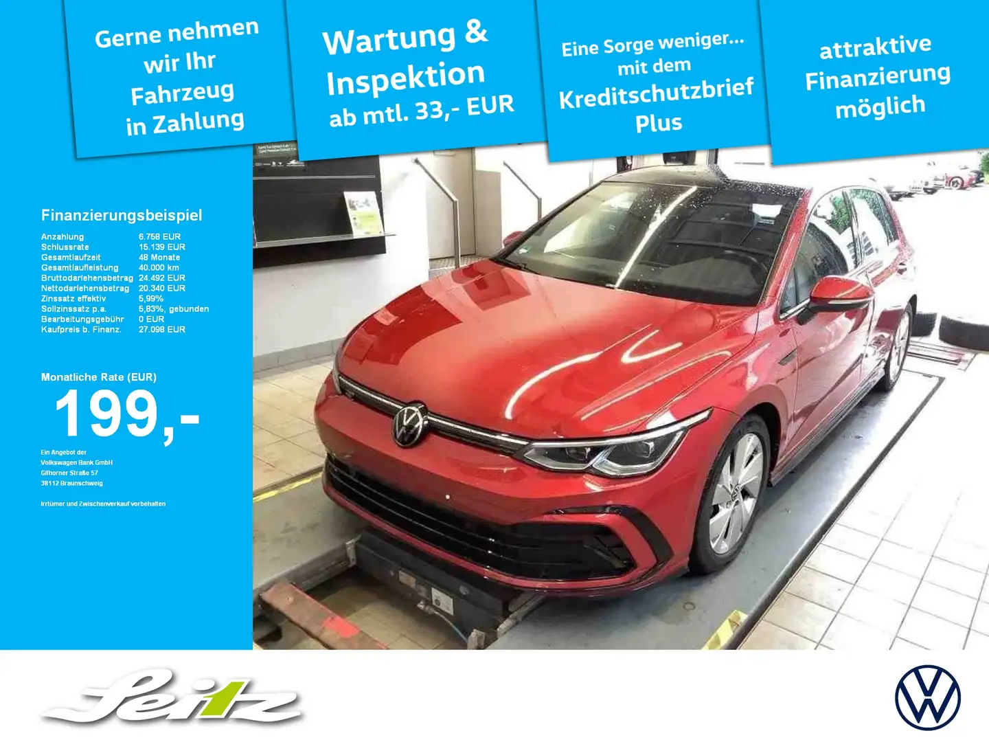 Volkswagen Golf VIII 1.5 TSI R-Line *AHK*PANO*LED*KAMERA* Rood - 1