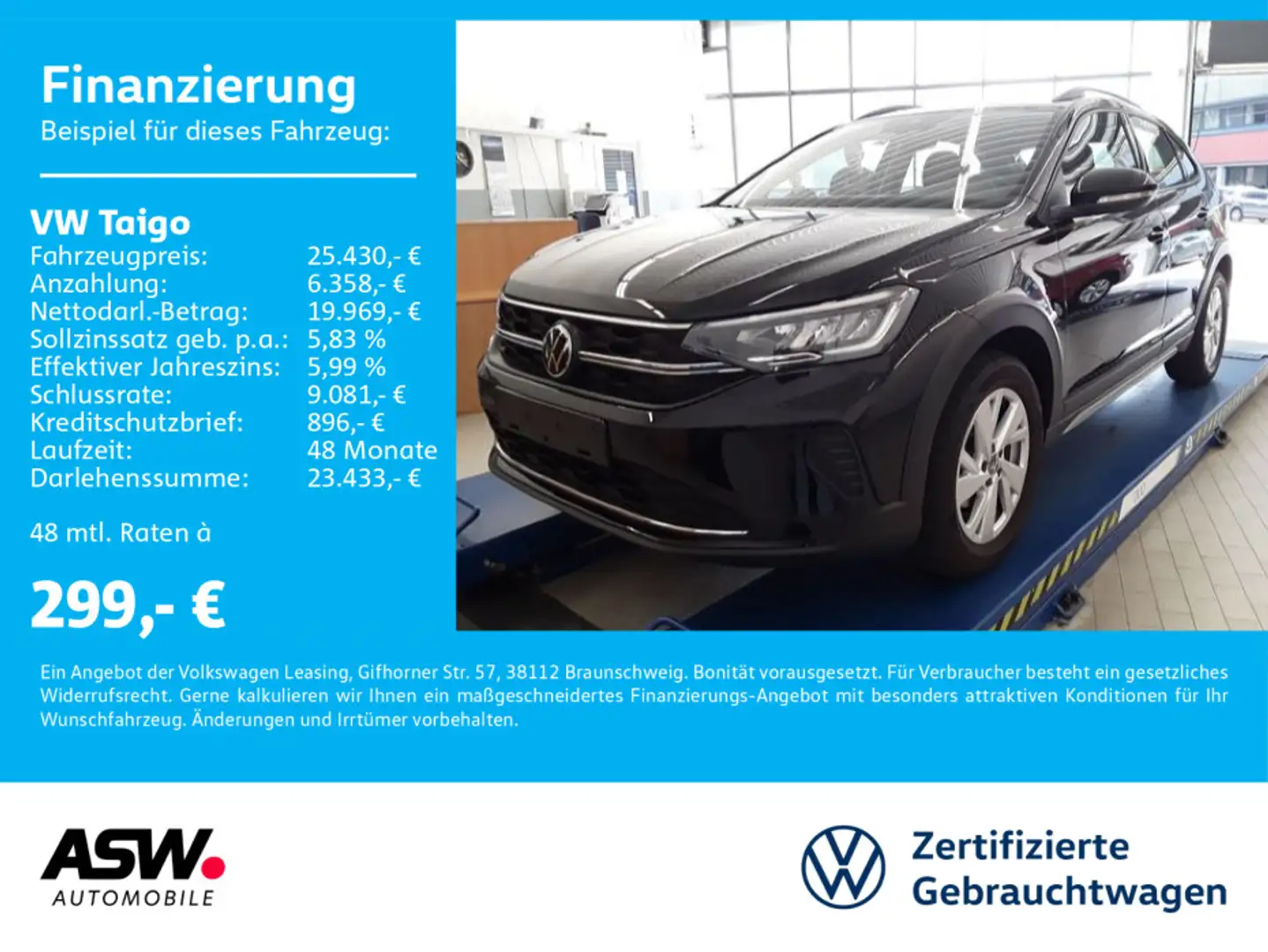 Volkswagen Taigo Life 1.0 TSI DSG Navi LED ACC VC SHZ PDC Zwart - 1