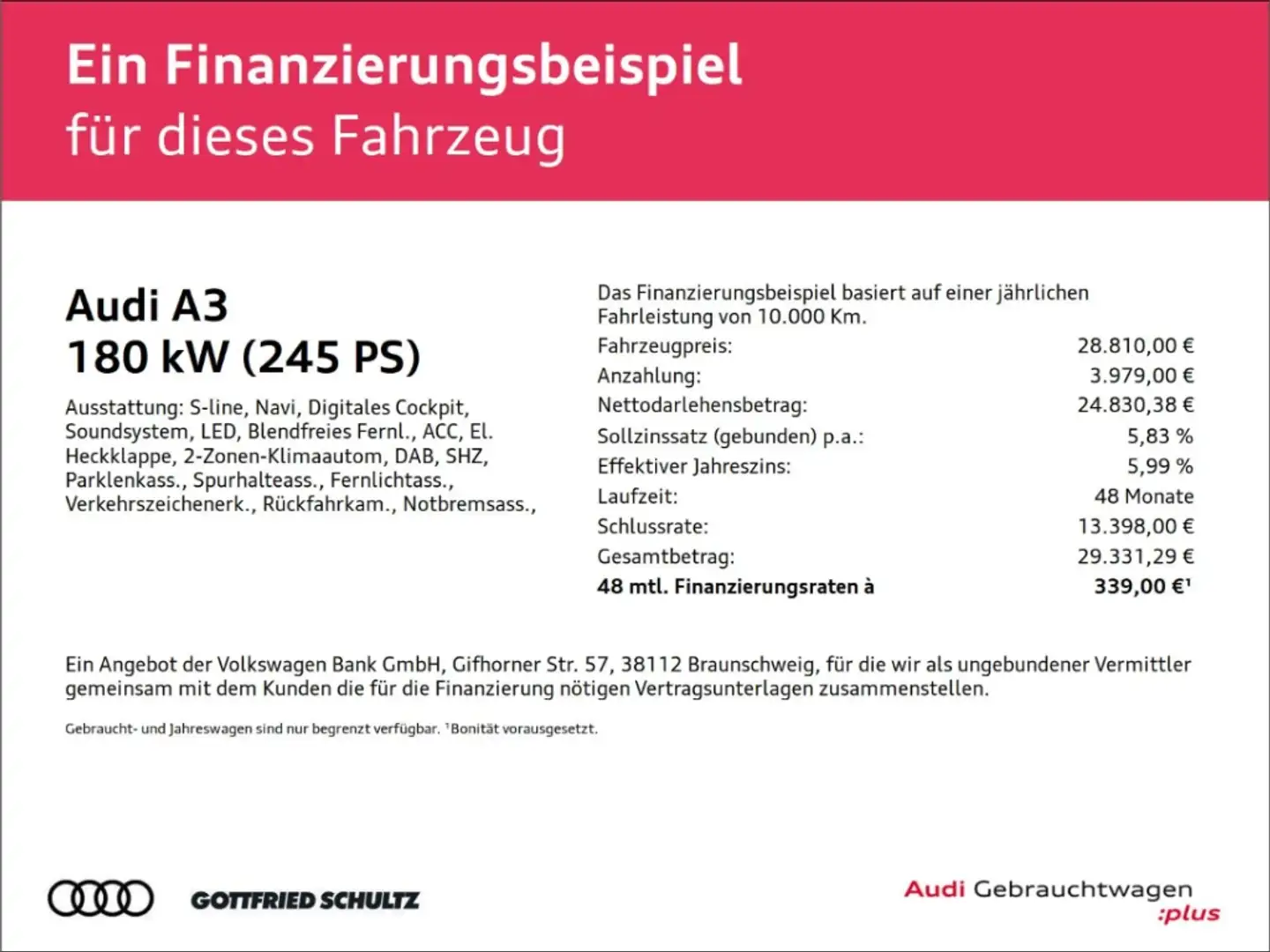 Audi A3 Sportback 45 TFSIe S-tronic LED NAV ACC KAMERA S l Grau - 2