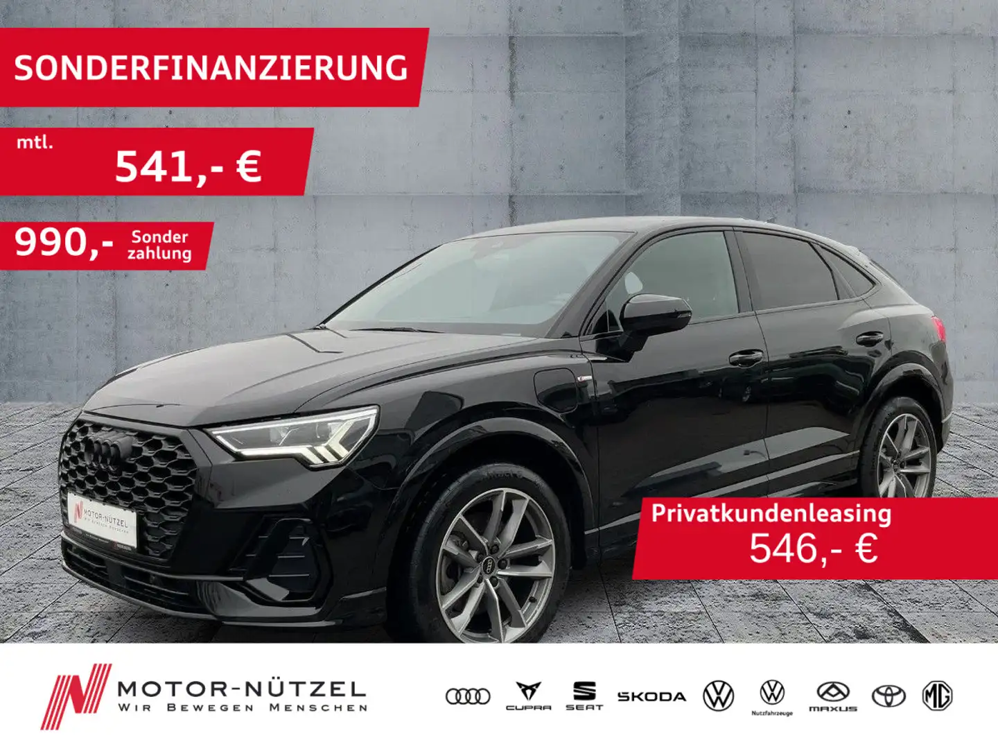 Audi Q3 45 TFSI e S-LINE LED+NAVI+RFK+AHK Schwarz - 1