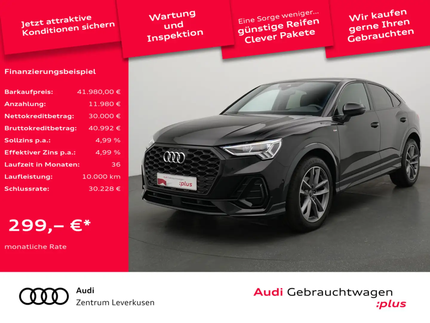 Audi Q3 Sportback S line S-TRON VIRT KAM LED SHZ PDC Zwart - 1