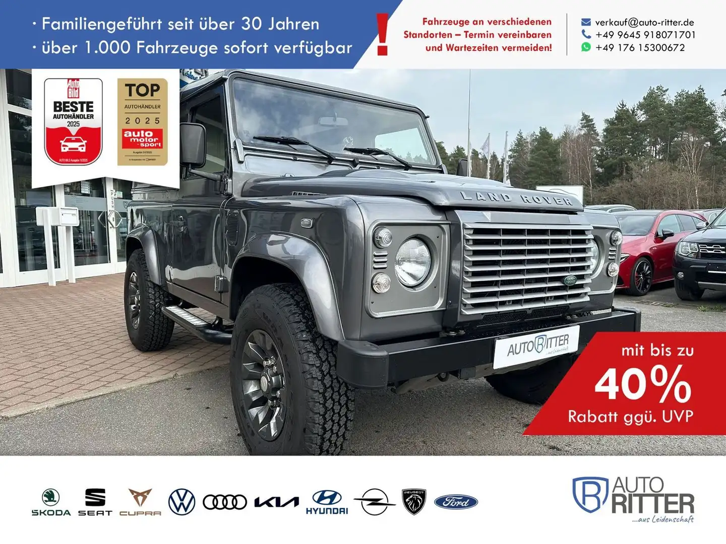 Land Rover Defender 90 TD4 SW SE Top Zustand Scheckheftg... Grau - 1
