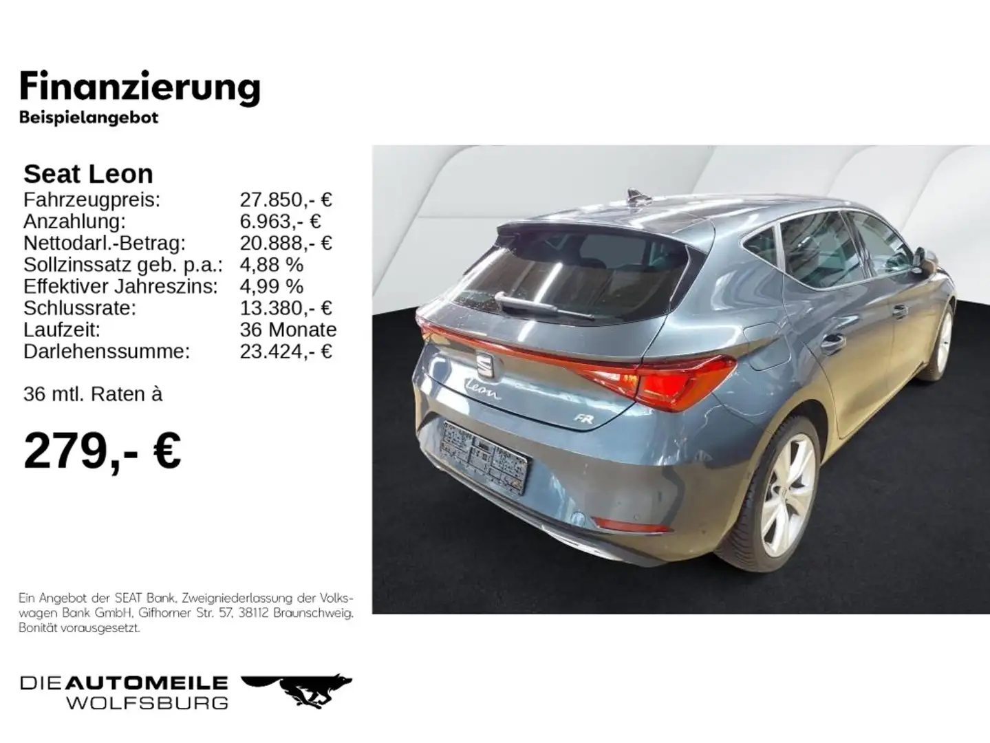 SEAT Leon FR 1.5 eTSI DSG FR Matrix/ACC Grijs - 2