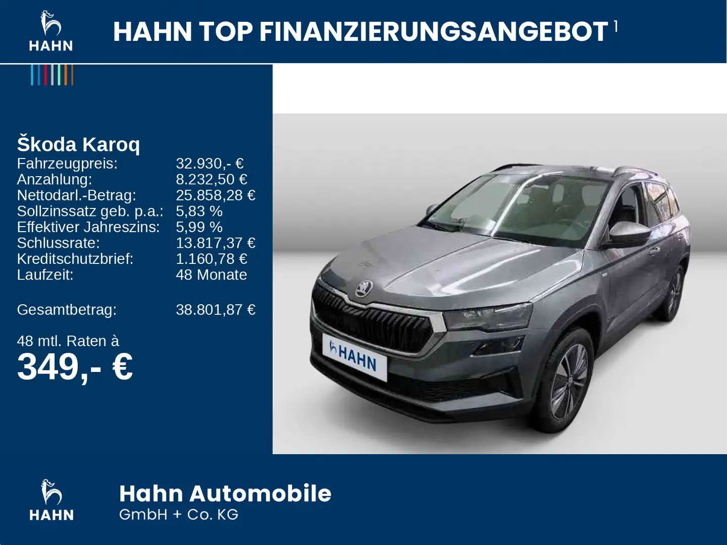 Skoda Karoq 2.0TDI DSG 4x4 Tour AHK Cam Navi Standheiz Grau - 2