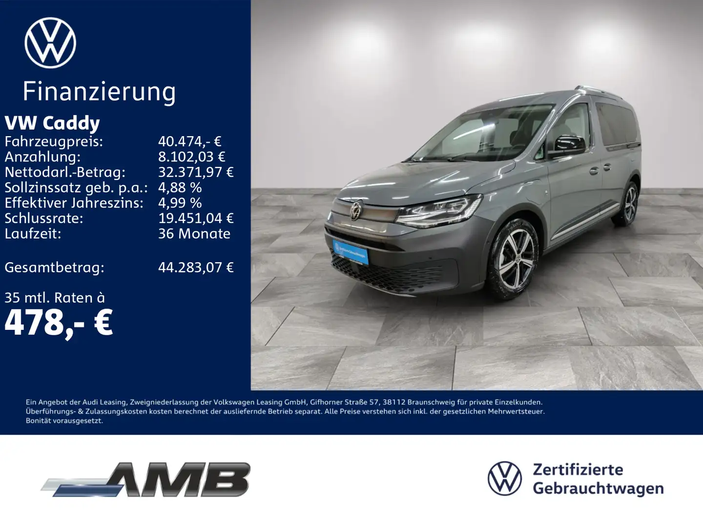 Volkswagen Caddy PanAmericana 1.5 eHybrid AHK/LED/ACC/4.30G Grau - 1