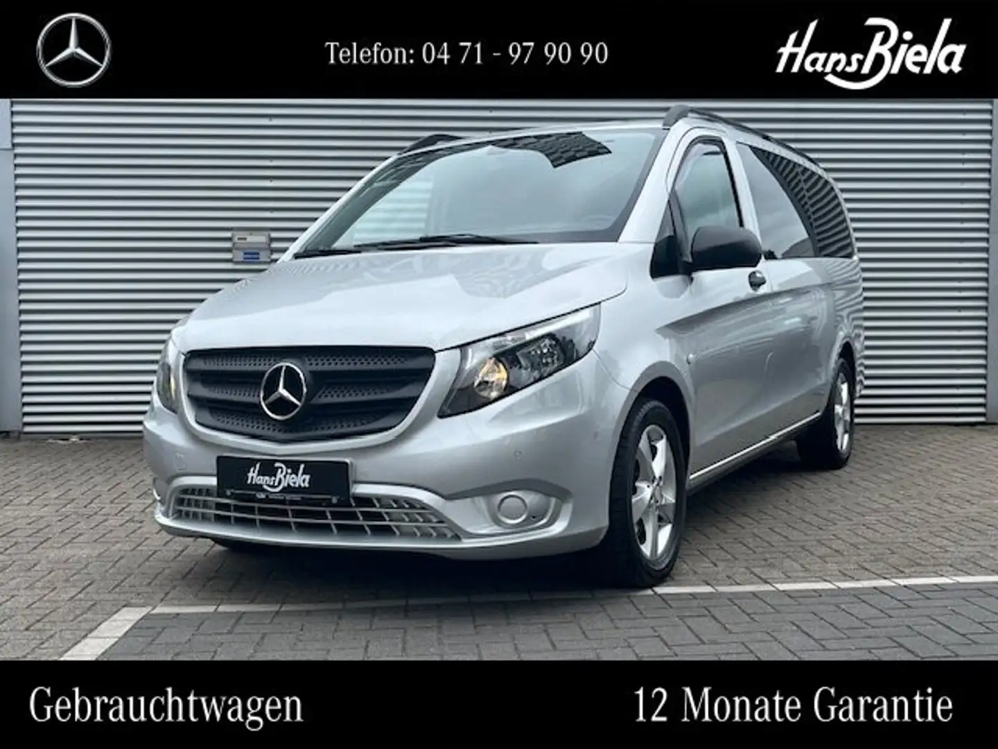 Mercedes-Benz Vito Vito Tourer 119 L Pro 9GAut/Kli/AHK/PTS/Nav/SH Plateado - 1