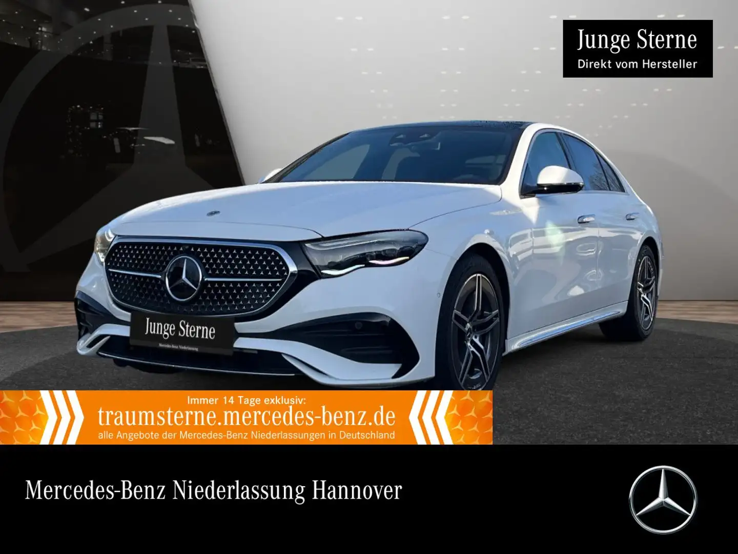 Mercedes-Benz E 450 d 4M AMG Fahrass 360° Pano Distr. HUD AHK 9G Blanc - 1
