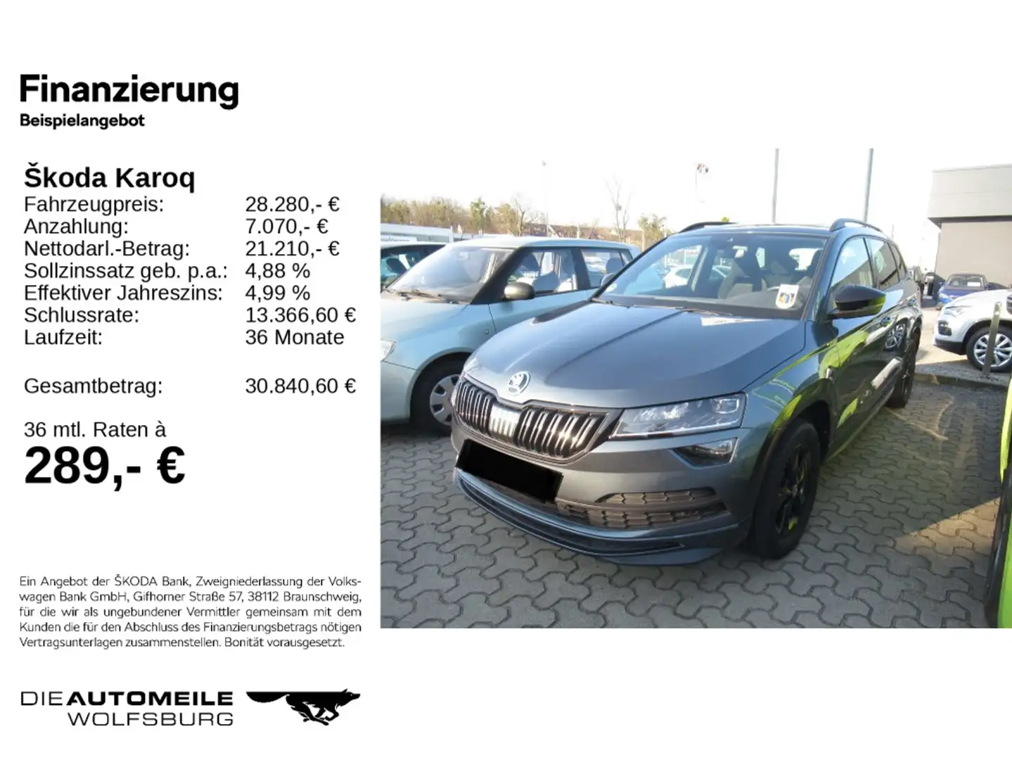 Skoda Karoq 2.0 TSI DSG 4x4 Sportline AHK/Pano/Tempo Grau - 2