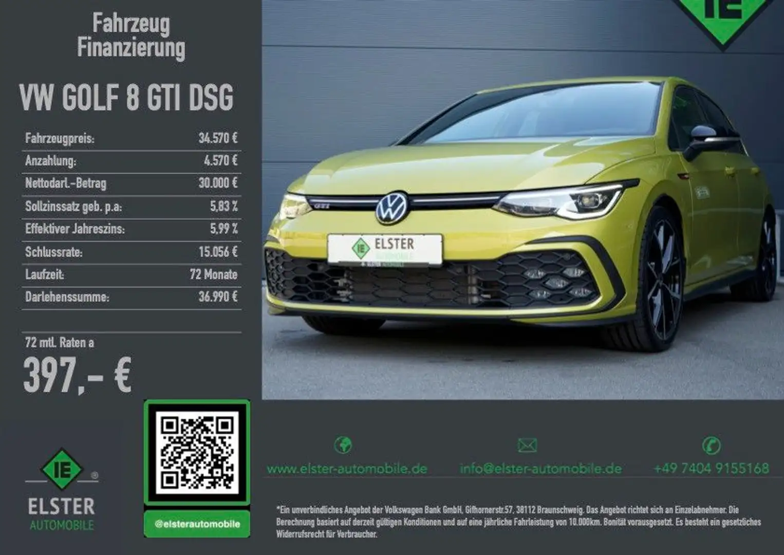 Volkswagen Golf VIII Lim. GTI,Standh,LED,Kamera.Navi Gelb - 1