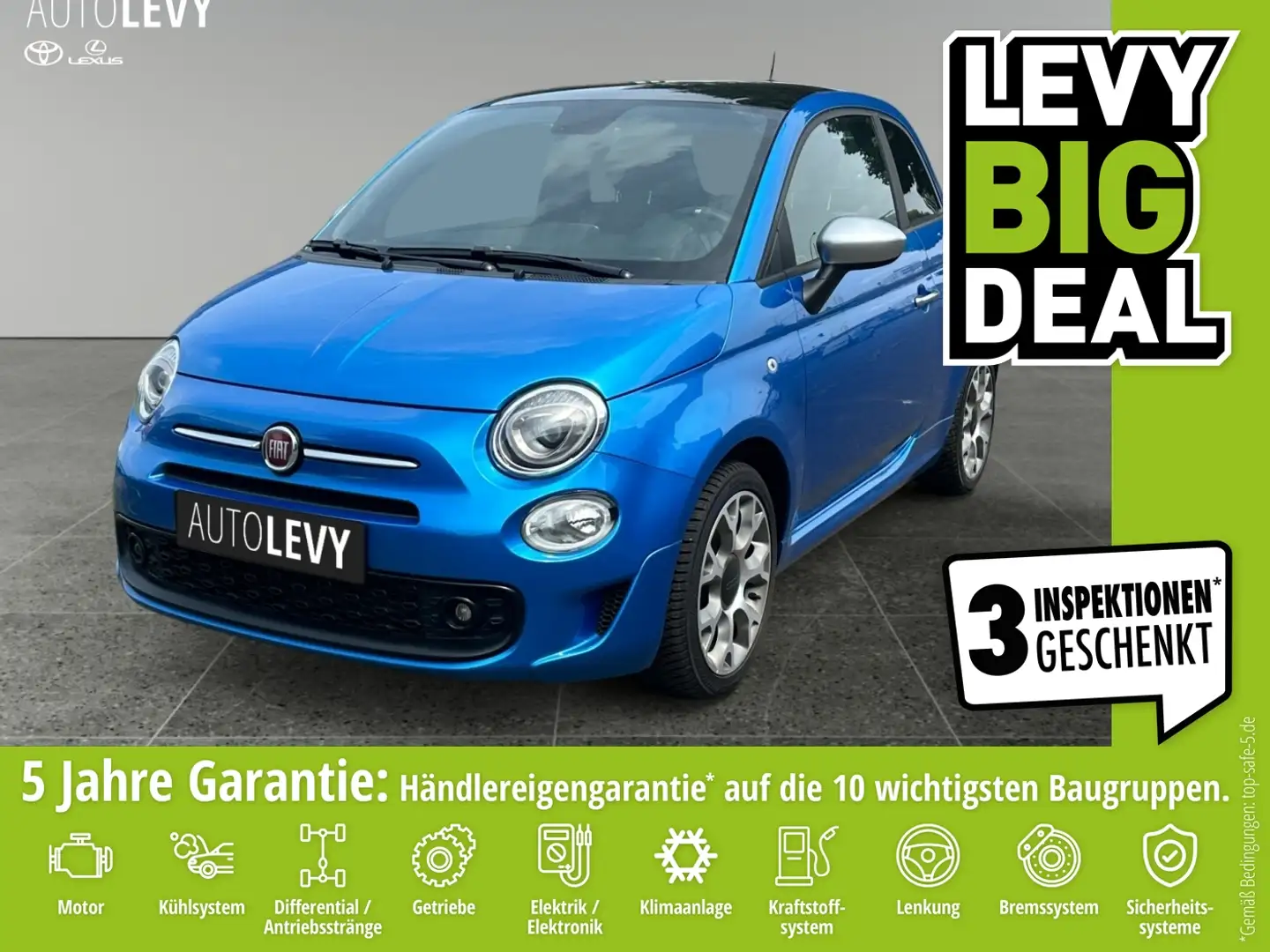 Fiat 500 1.2 8V RockStar PDC/Tempomat/Klimaanlage Blu/Azzurro - 1