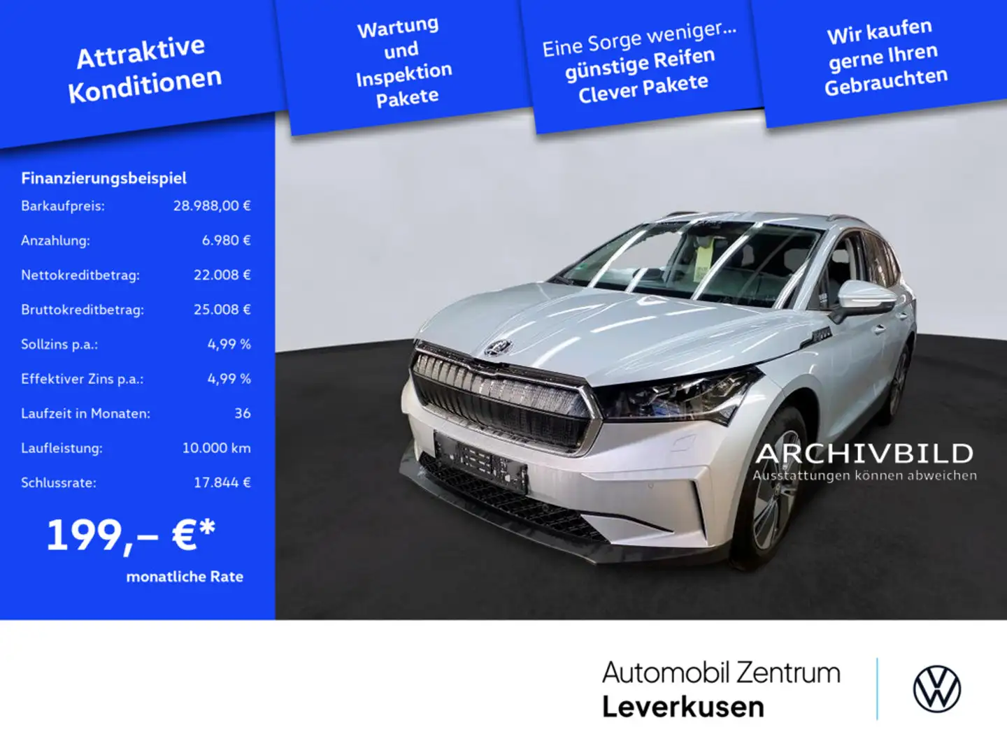 Skoda Enyaq iV 60 Loft ACC NAVI KAM SHZ MEMORY Silber - 1