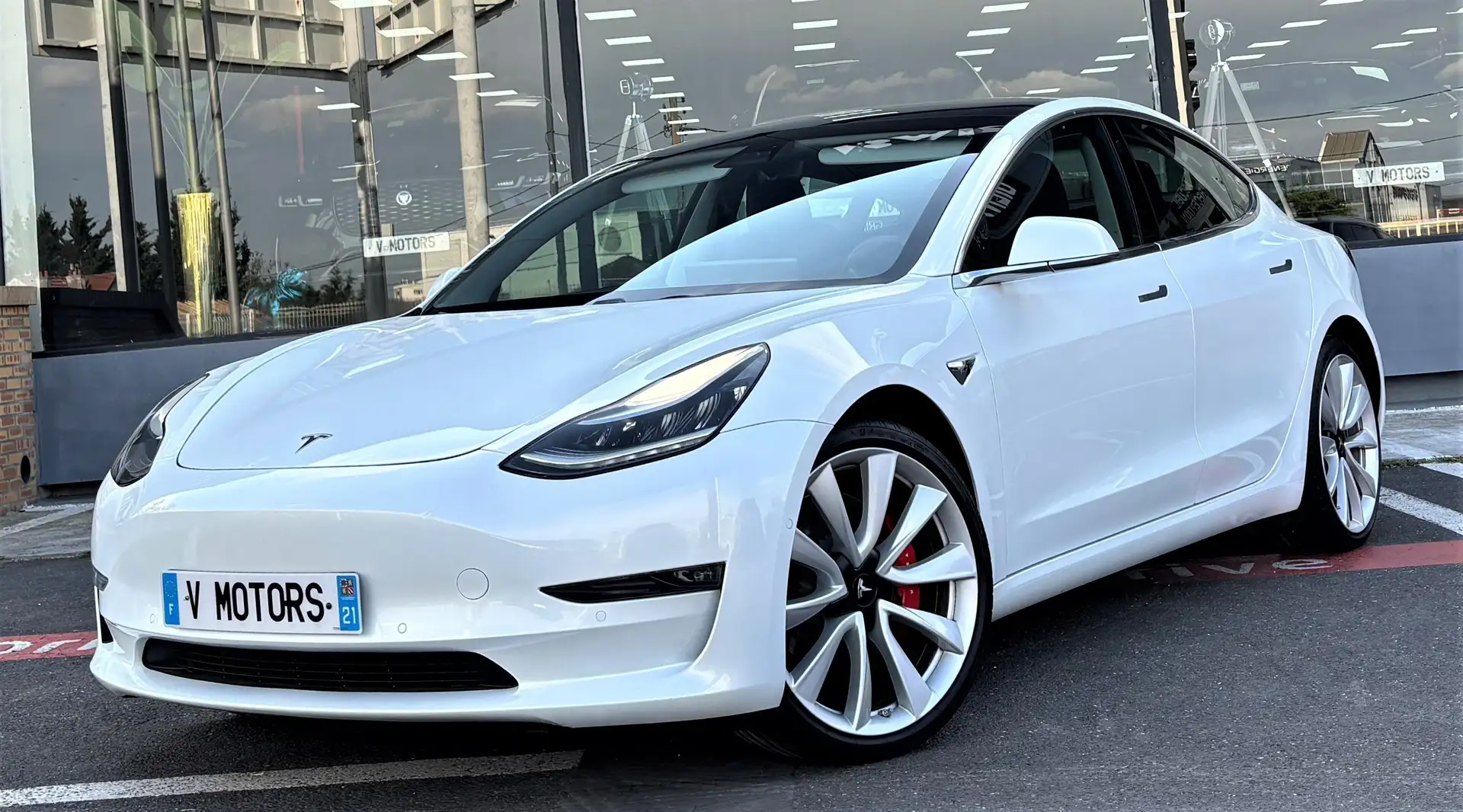 Tesla Model 3 PERFORMANCE 490 AWD Panorama New 1er Main Blanc - 1