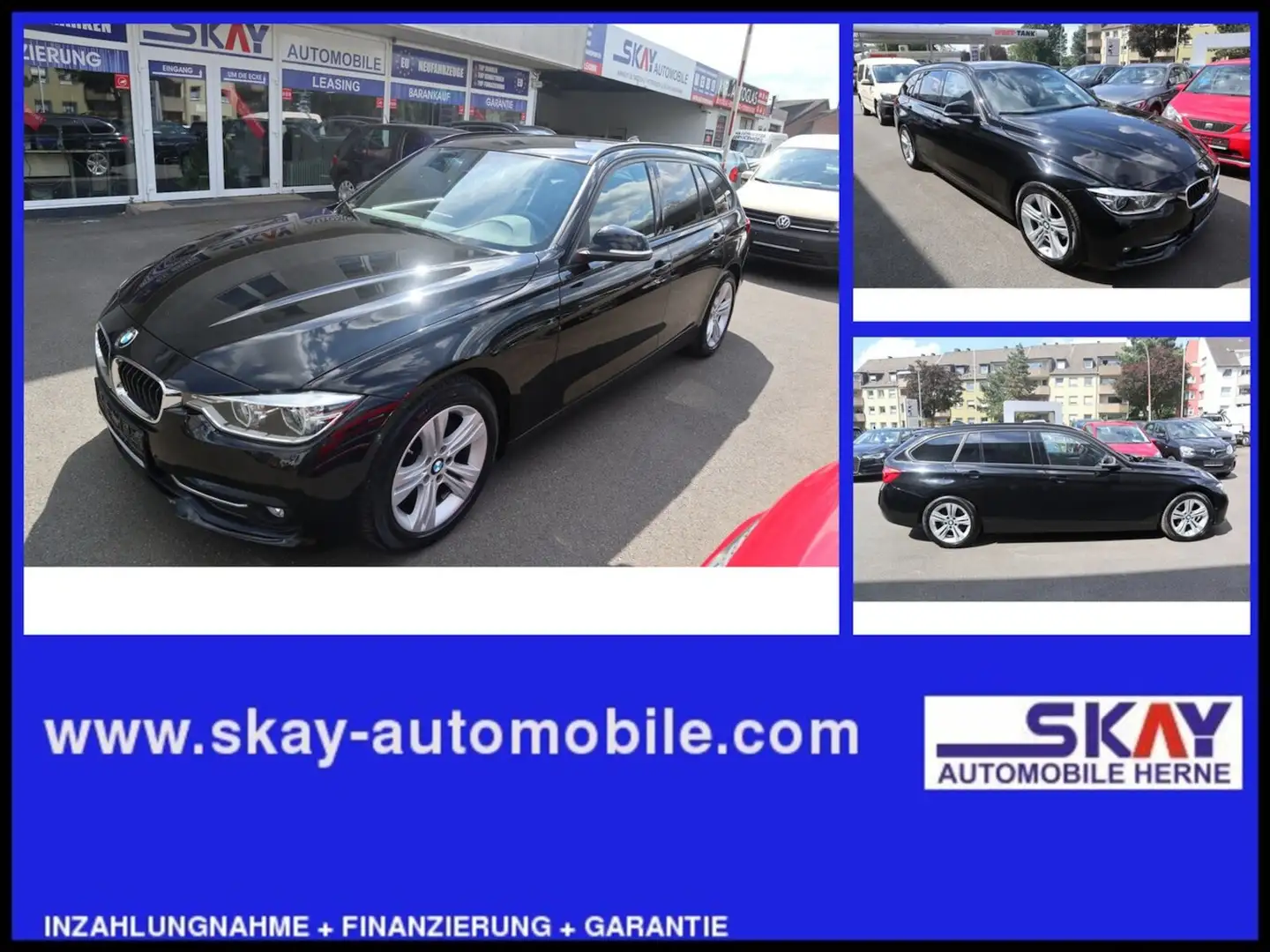 BMW 318 318d Sport Line 1hd Navi Tempo Scheckheftgepfl Zwart - 1