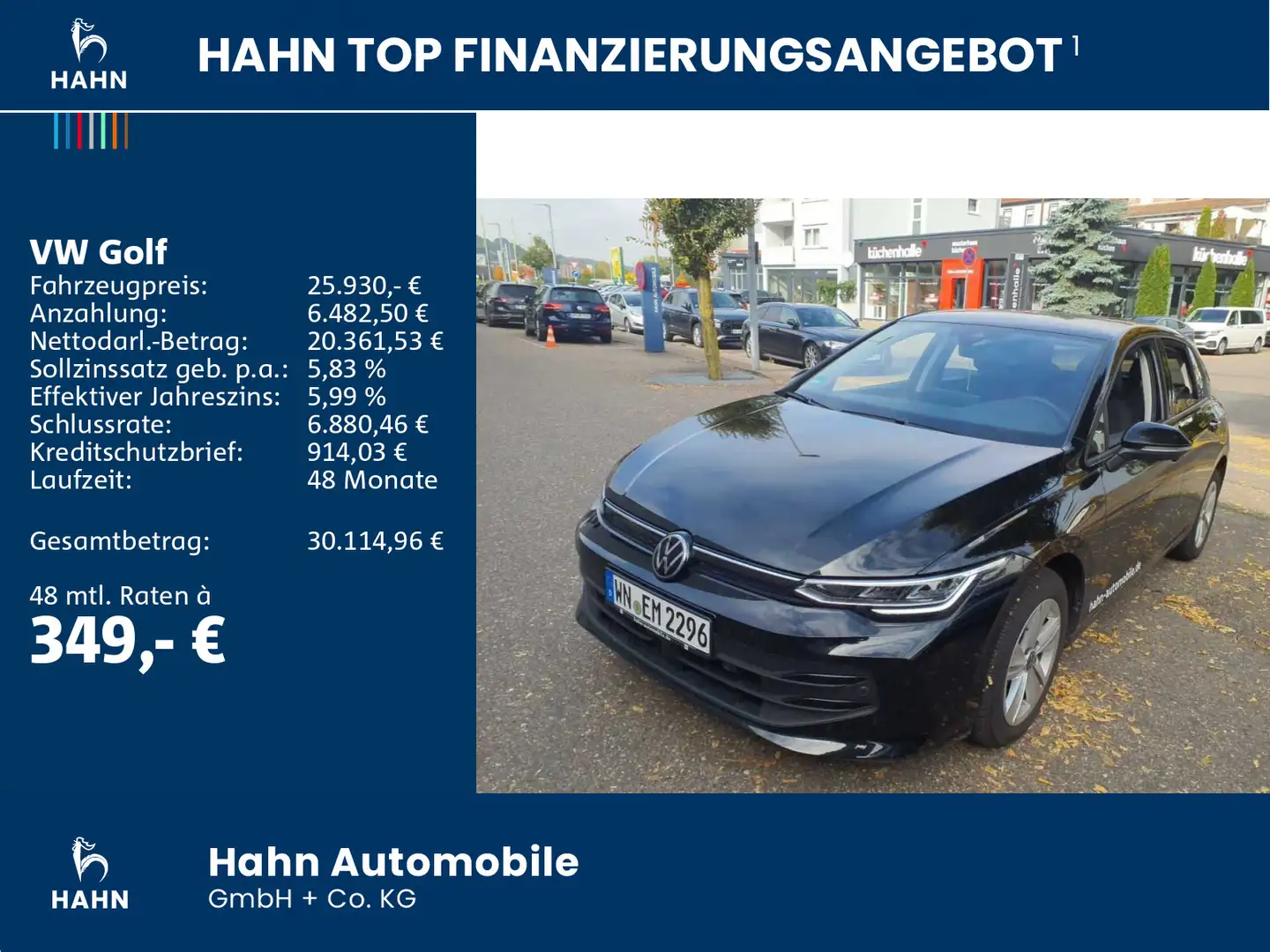 Volkswagen Golf VIII 1.5 eTSI DSG Life LED Navi ACC CAM Schwarz - 2