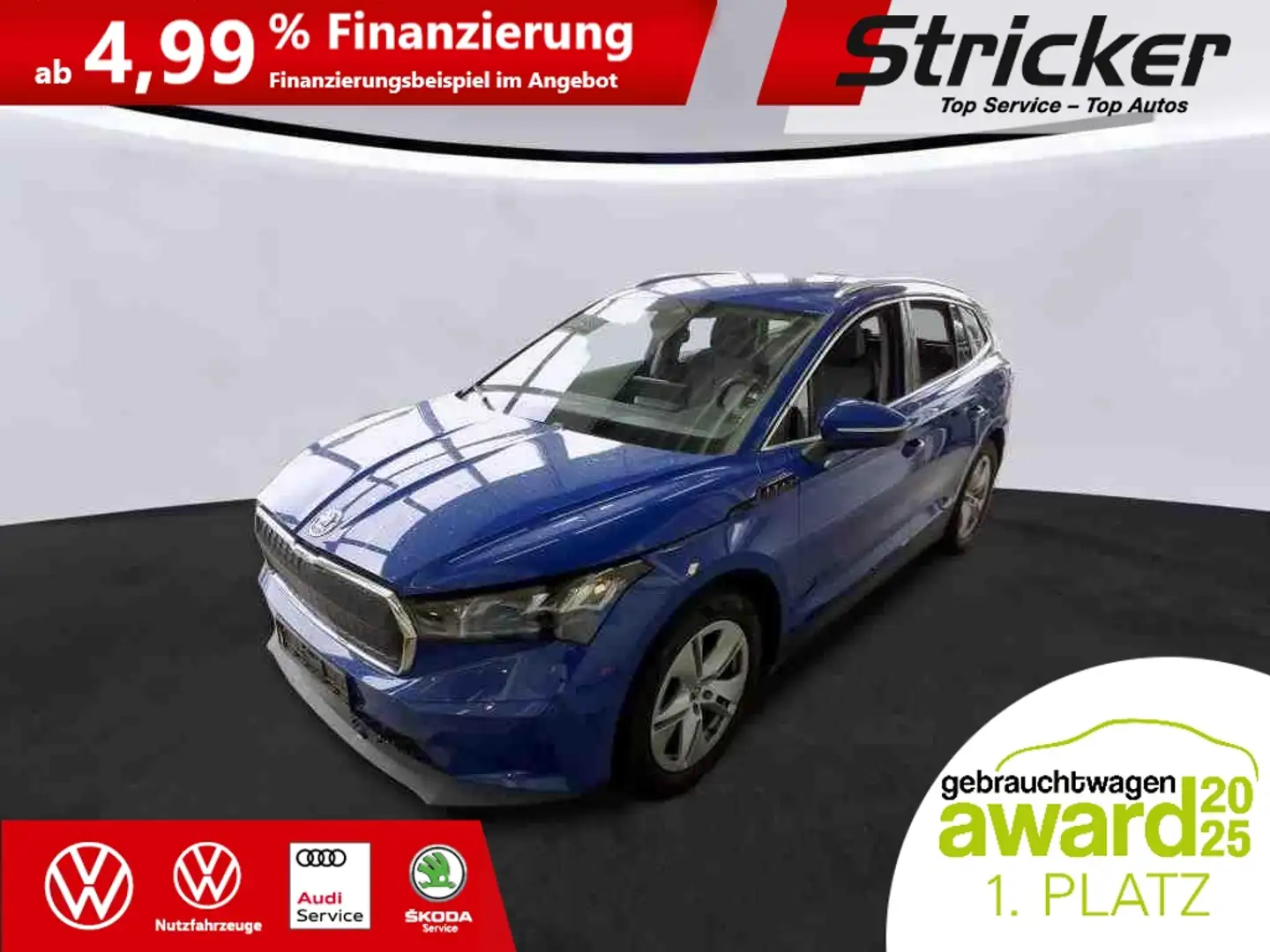 Skoda Enyaq iV80 344,-ohne Anzahlung AHK Navi Kamera Sitzheiz Синій - 2