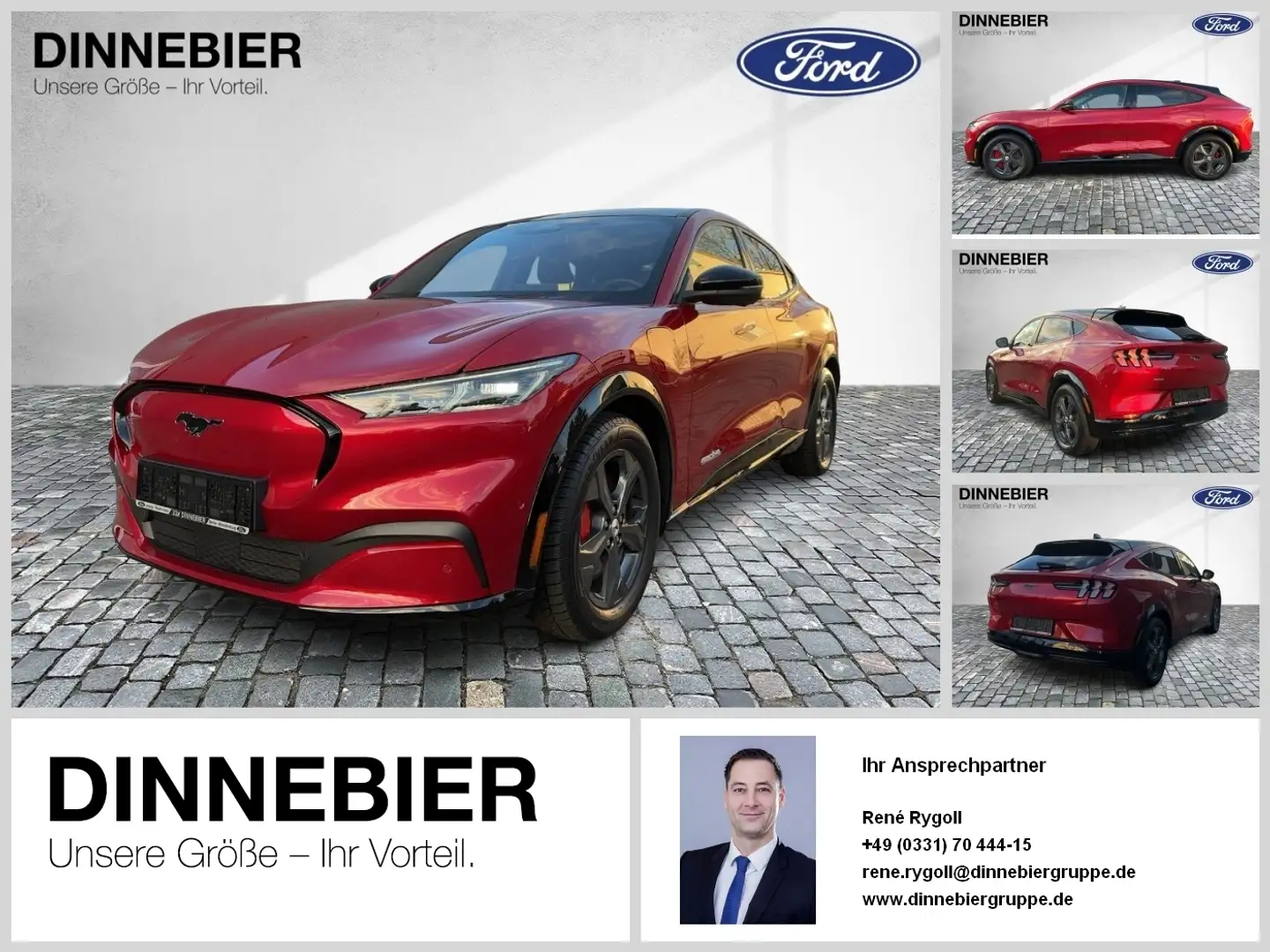Ford Mustang Mach-E AWD Glasdach+LED+360°Kamera Rot - 1