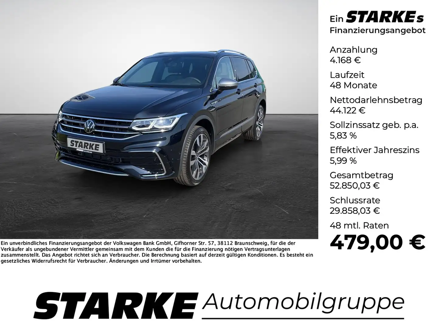 Volkswagen Tiguan Allspace 2.0 TDI DSG 4M 7-Sitzer R-Line Schwarz - 1