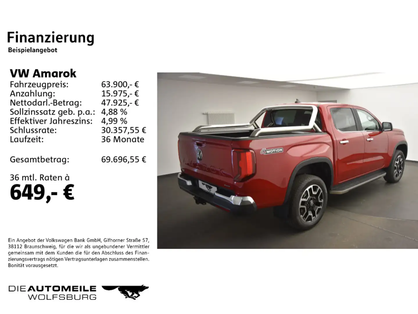 Volkswagen Amarok 3.0 TDI Autom. Style Rot - 2