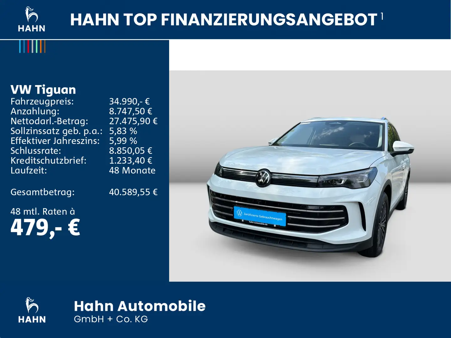 Volkswagen Tiguan 1.5 eTSI DSG Elegance 360° IQ-Light AHK N Weiß - 2