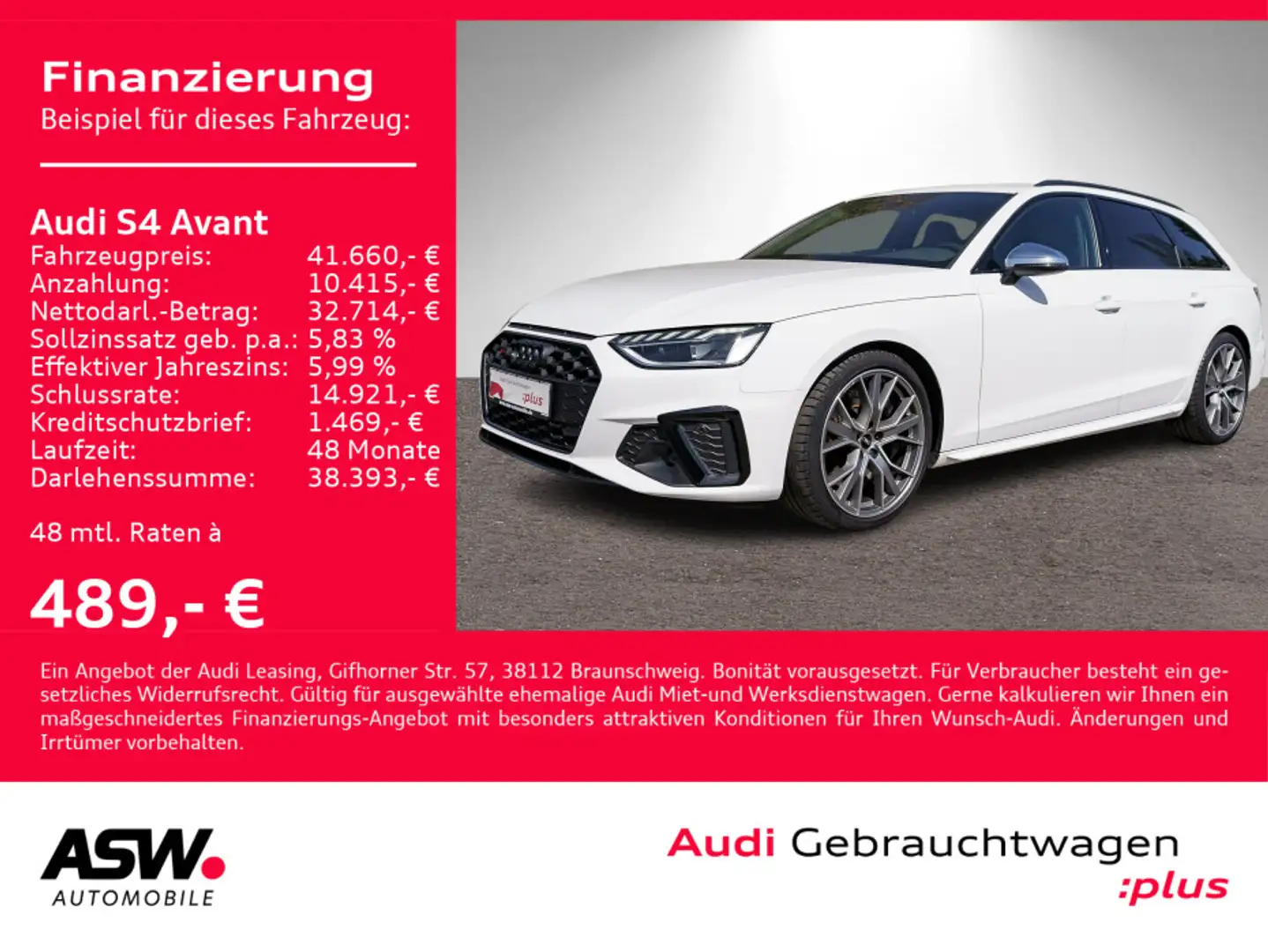 Audi S4 quattro 3.0 TDI Navi LED B&O AHK ACC Weiß - 1