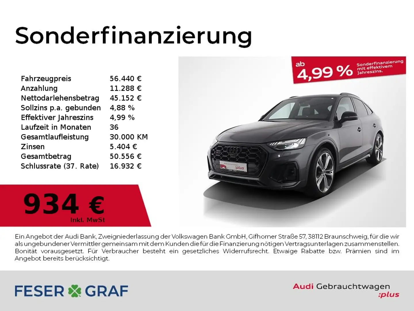 Audi SQ5 Sportback 3.0 TDI quattro AHK/ Luftfederung/ Stand Grau - 1