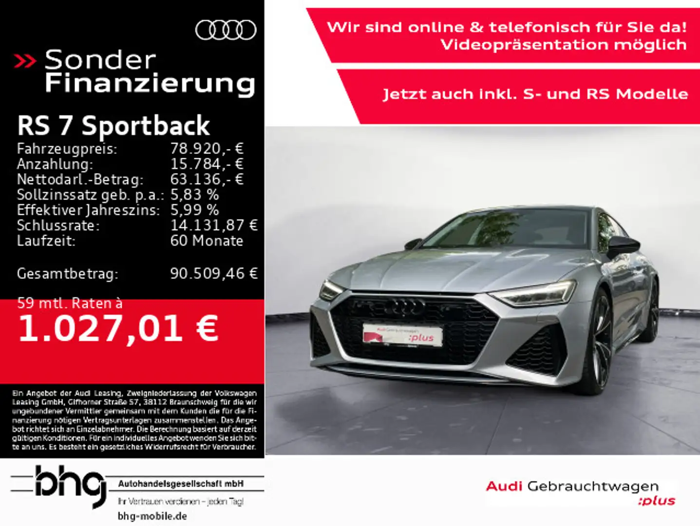 Audi RS7 RS7 Sportback 4.0 TFSI quattro LED/Head-up/Pano/ Silber - 1