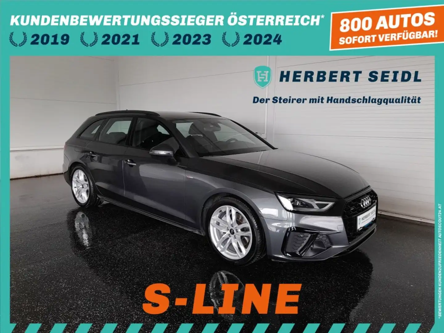 Audi A4 Avant "S-LINE BLACK" QUATTRO 40 TDI S-tr *18 ZOLL / SPORTFAHRWERK / MEMORY LEDERSITZE / VOLL-LED MIT FLA / ASS PAKET TOUR Grau - 1