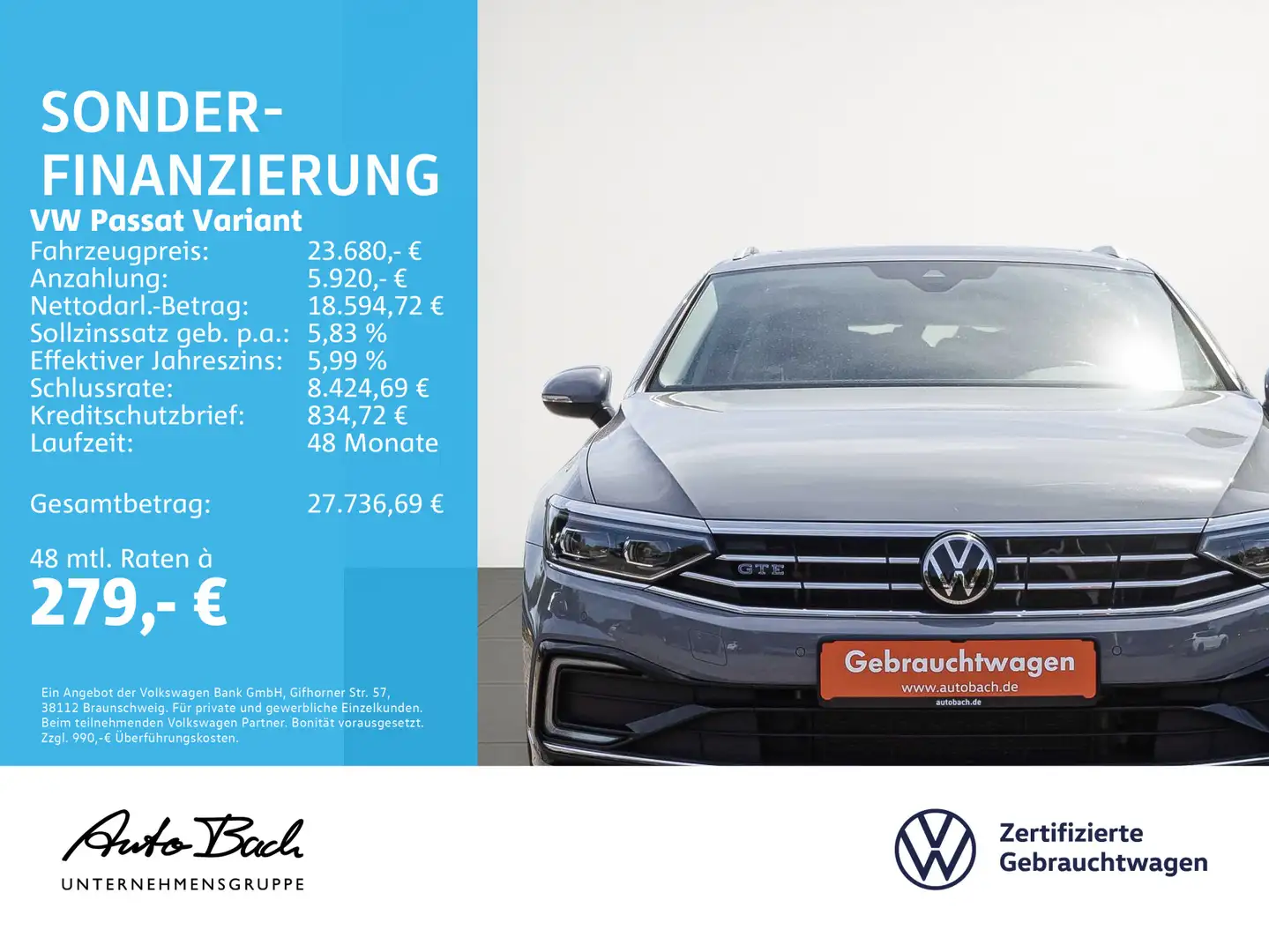 Volkswagen Passat Variant GTE 1.4 eTSI Navi LED Panorama AC Gris - 2