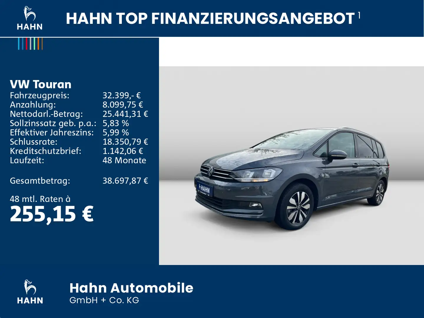 Volkswagen Touran 1.5TSI DSG Move 7-Sitze Navi AHK ACC APP Gris - 2