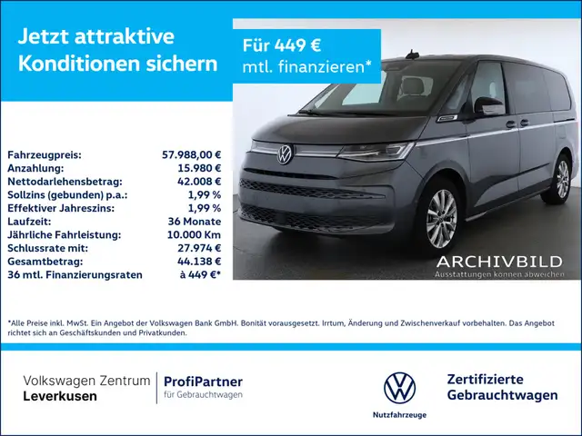 Volkswagen T7 Multivan eHybrid 4Motion Style lang MATRIX