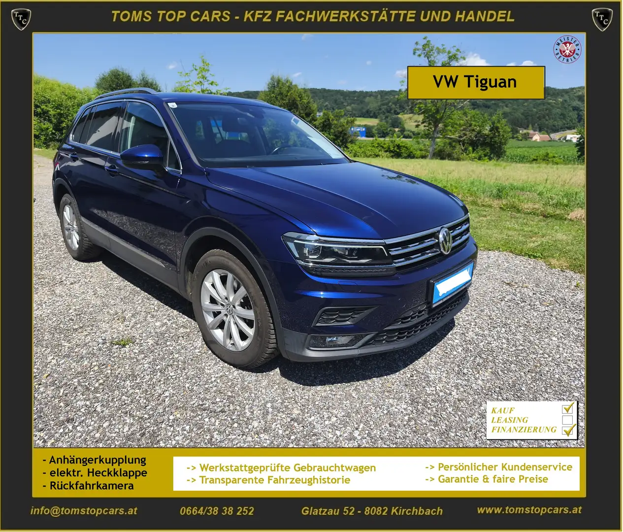 Volkswagen Tiguan 2,0 TDI SCR Comfortline, Anhängerkupplung Blau - 1