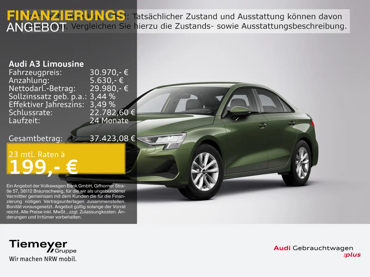 Audi A3 30 TFSI NAVI+ KAMERA ASSIST KEYLESS Grün - 1