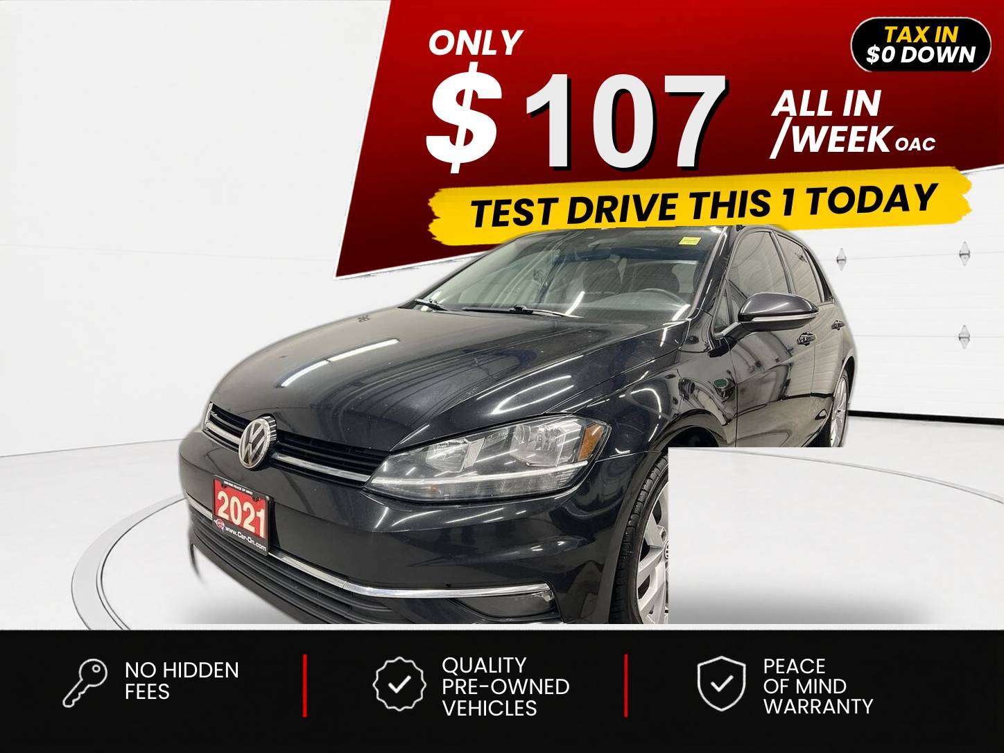 Black 2021 Volkswagen Golf Hatchback  Manual