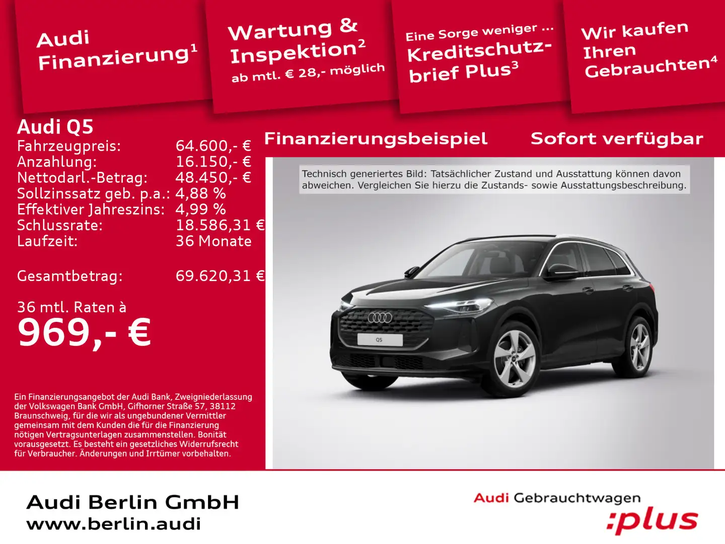 Audi Q5 TFSI quattro S tronic Schwarz - 1