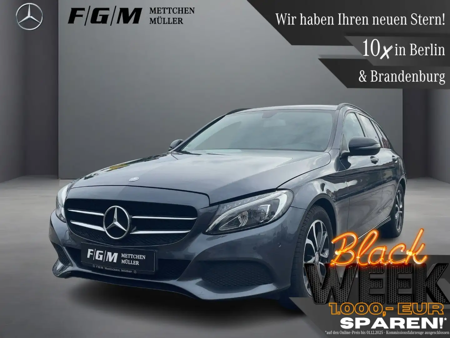 Mercedes-Benz C 180 T CGI Avantgarde TWA|Night|Sitzhz|Kam|LED Gris - 1