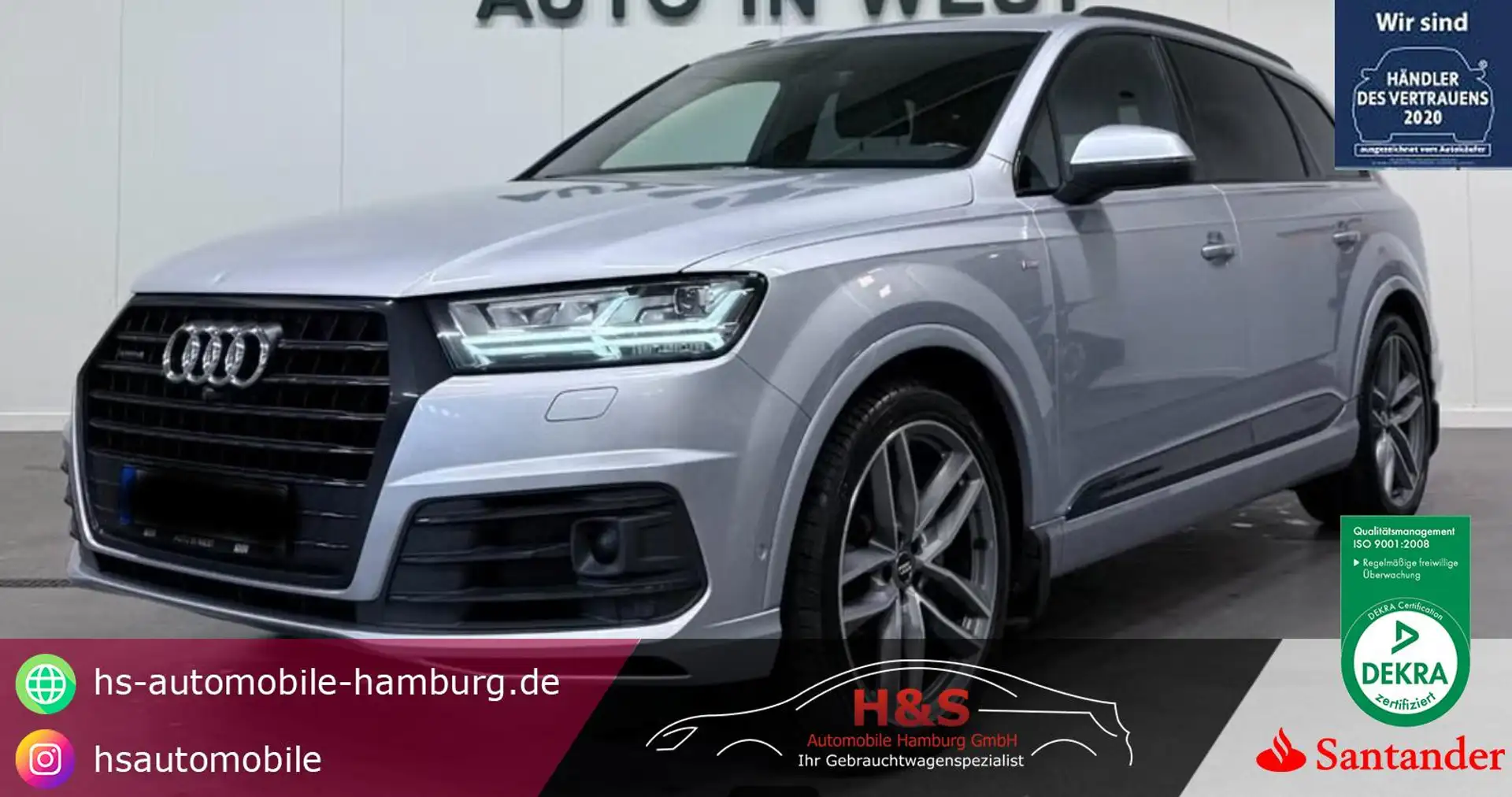 Audi Q7 3.0 TDI quattro V6 Q, S Line/Luftfederung/AHK Silber - 1