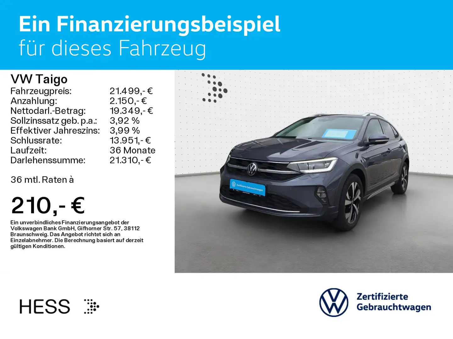 Volkswagen Taigo 1.0 TSI DSG STYLE*IQ.LIGHT*KAMERA*NAVI*KLI Gri - 2